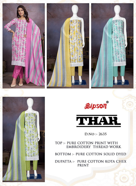 Thar 2635 Bipson Prints Pure Cotton Pant Style Suits Exporter Ahmedabad
