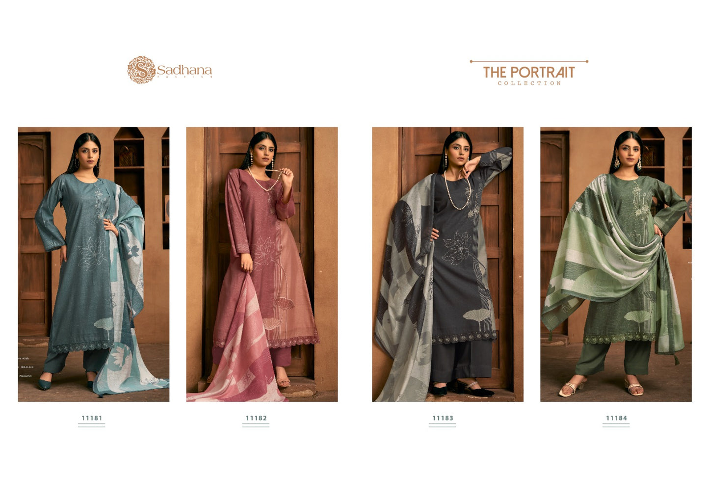 The Portrait Sadhana Muslin Silk Pant Style Suits Wholesale Price
