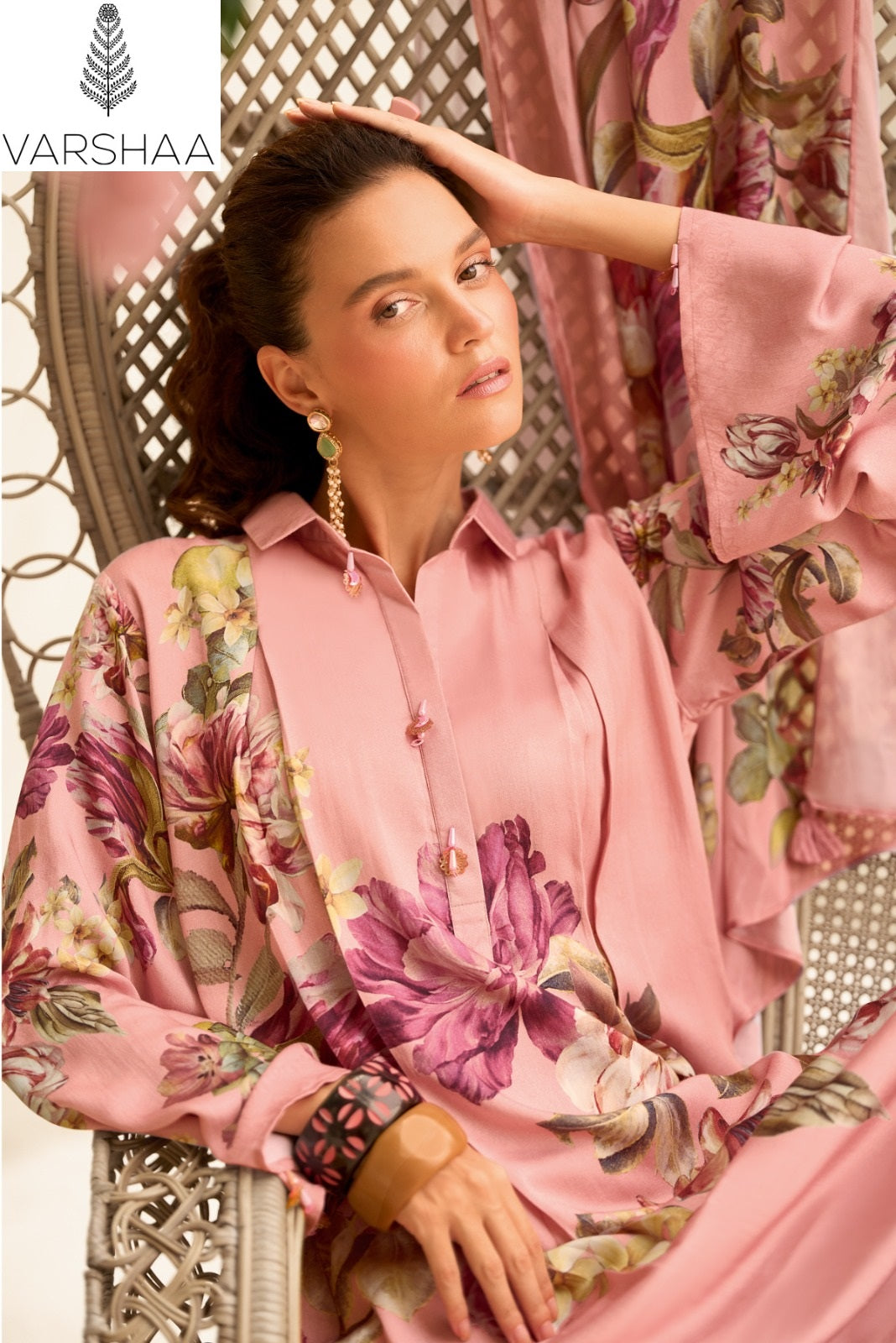 The Print True Star Varshaa Maison Satin Pant Style Suits Wholesaler India