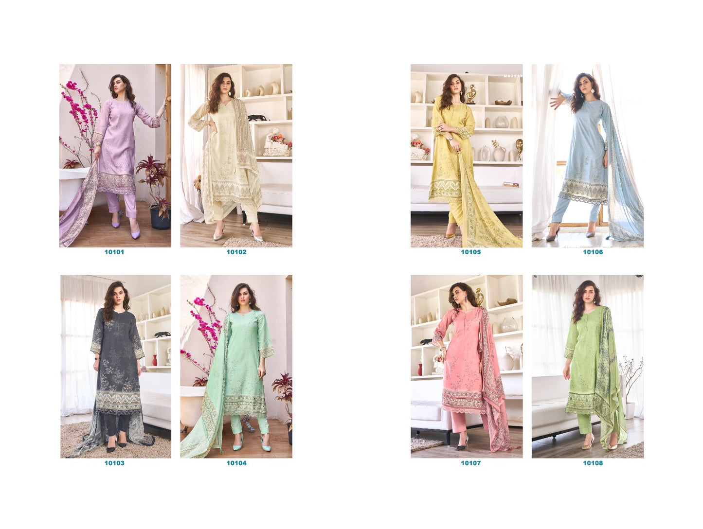 The Secret Garden Sadhana Muslin Silk Pant Style Suits Supplier Ahmedabad