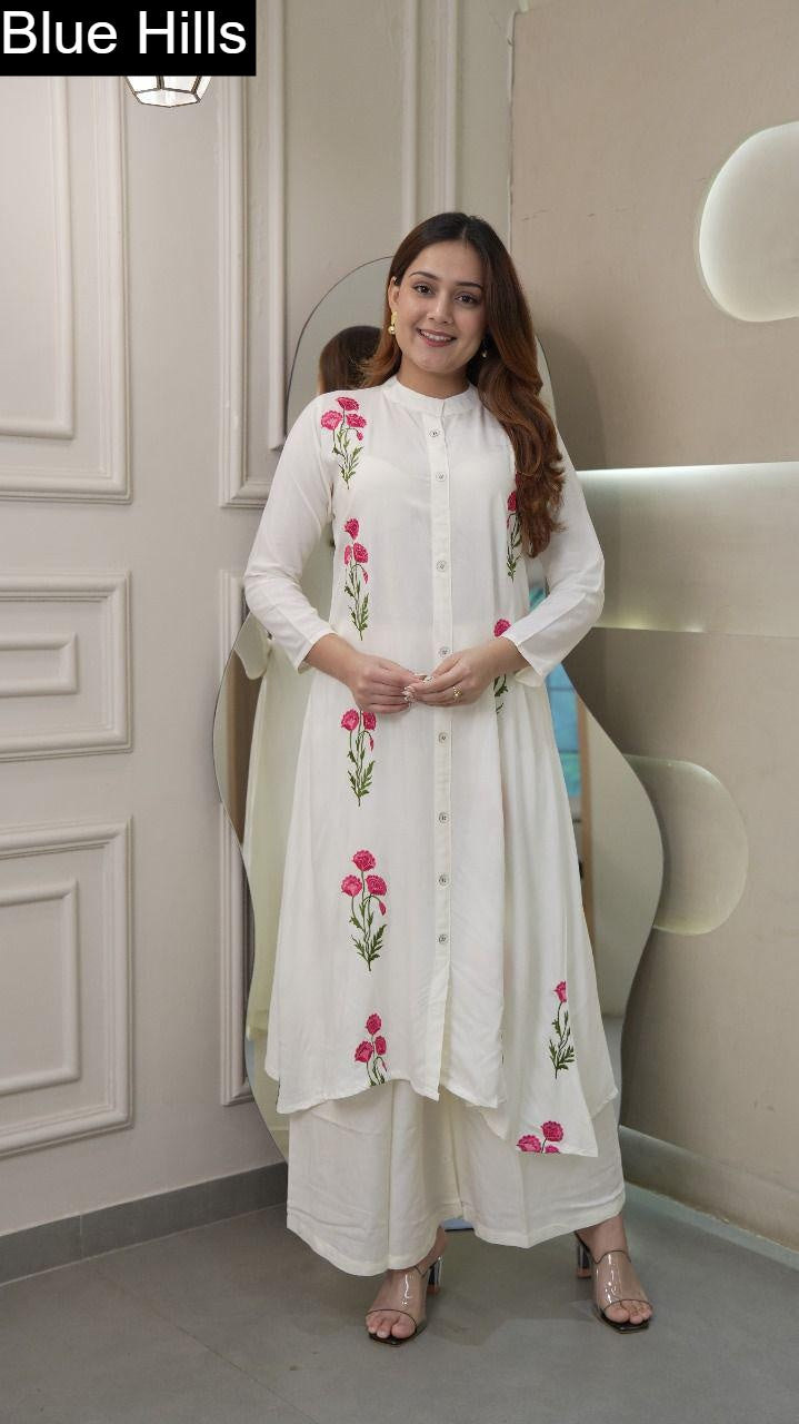 The Stylo Blue Hills Rayon 14Kg Kurti Pant Set Wholesale Price