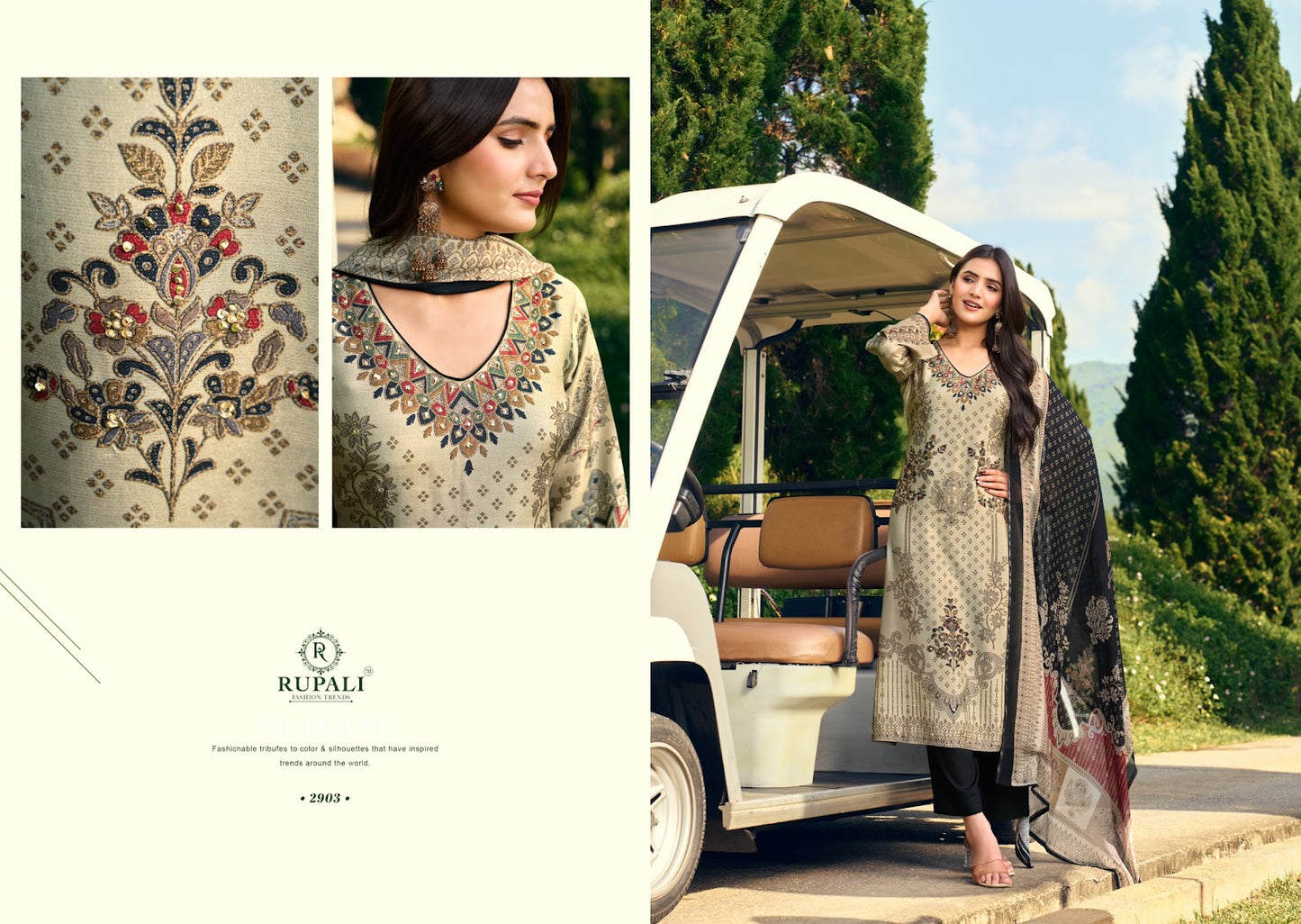 The Summer Princess Rupali Viscose Muslin Pant Style Suits Exporter