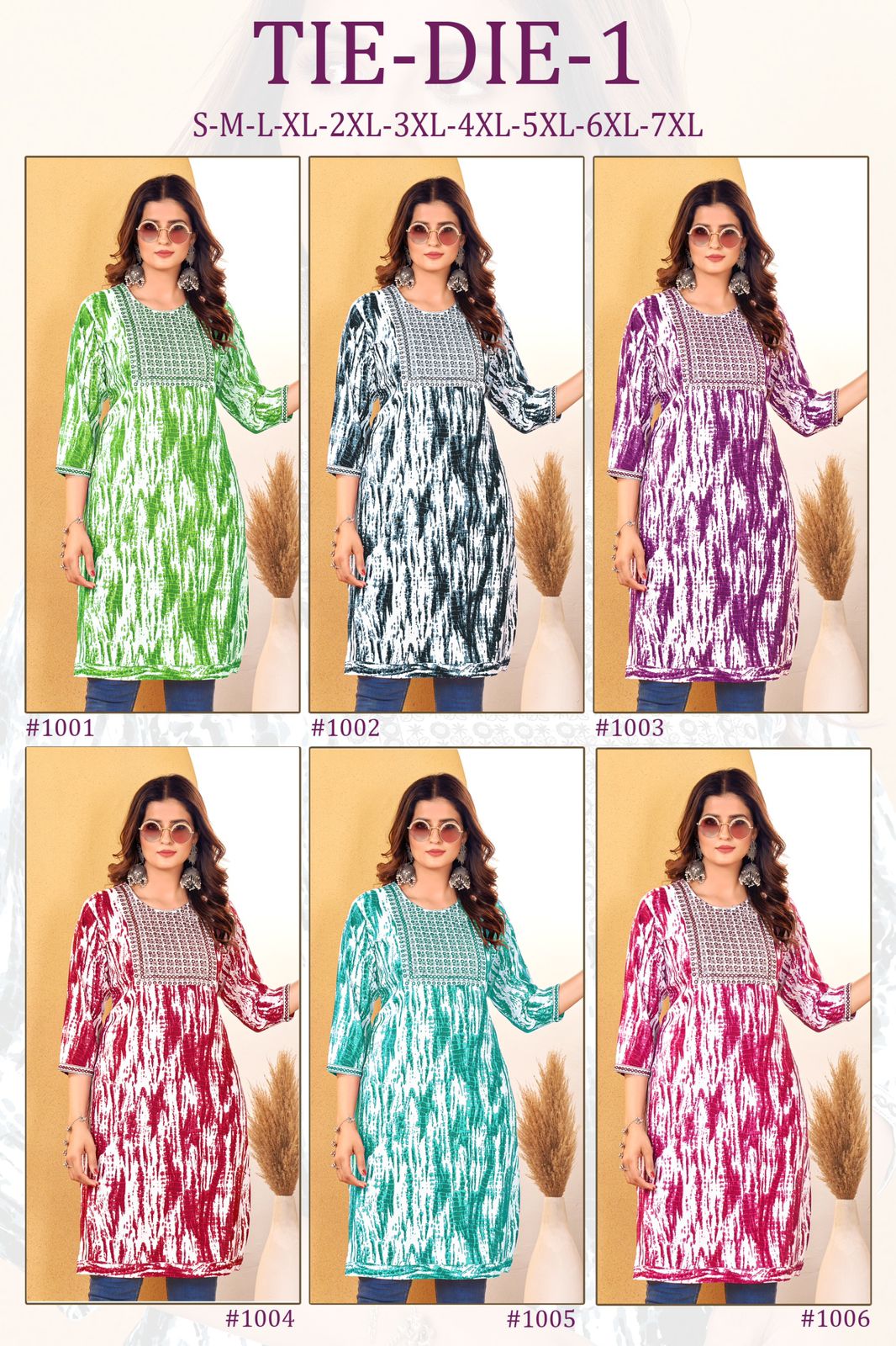 Tie Die 1 Sangeet Rayon Knee Length Kurtis Wholesaler