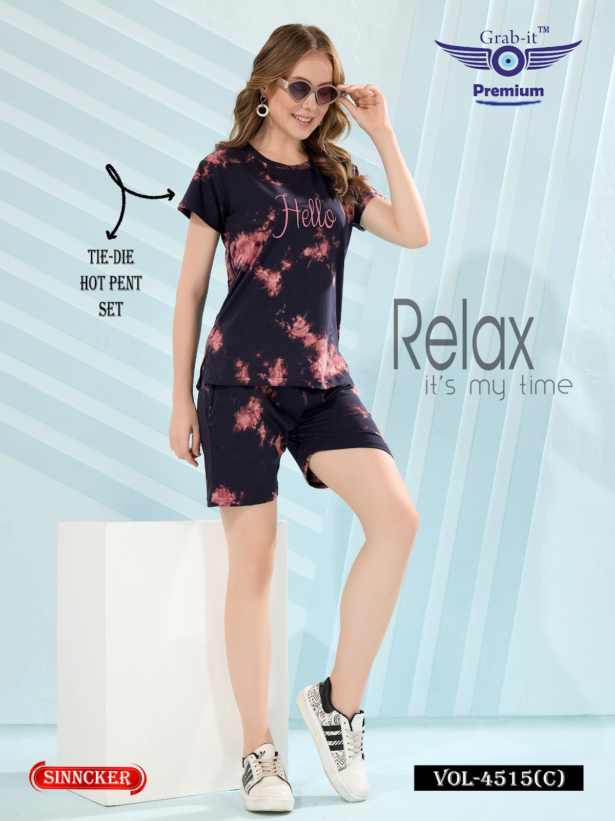 Tie Die Vol 4515 C Grab It Sinker Shorts Night Suits Manufacturer