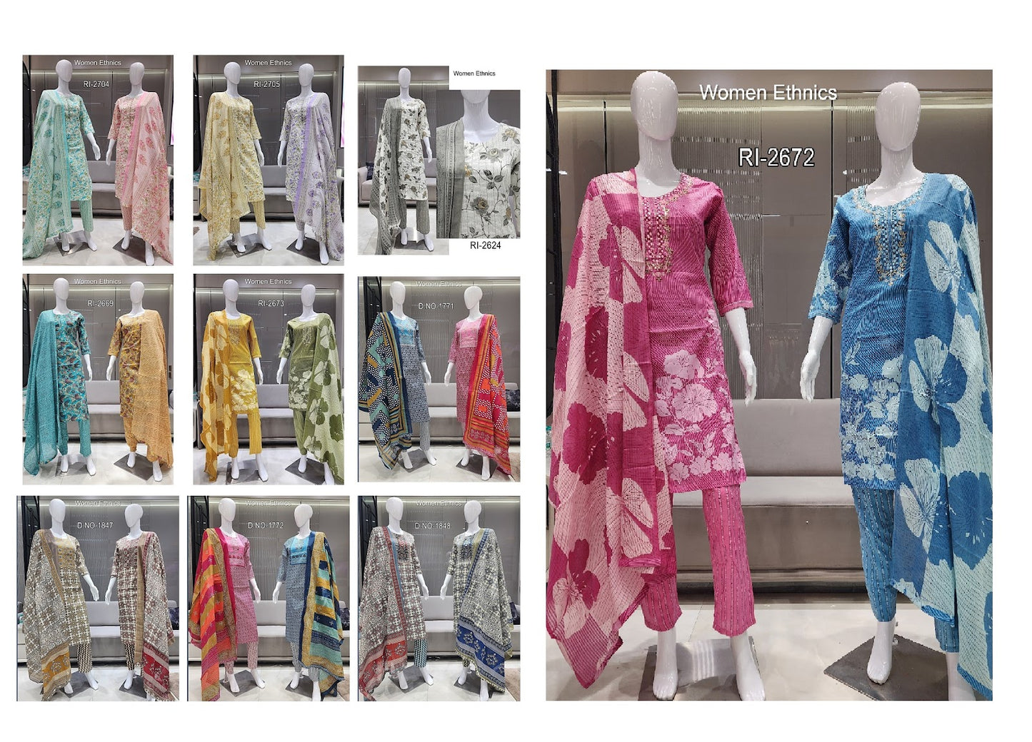 Tie Neck 050425 Women Ethnics Readymade Cotton Pant Suits Wholesale Rate