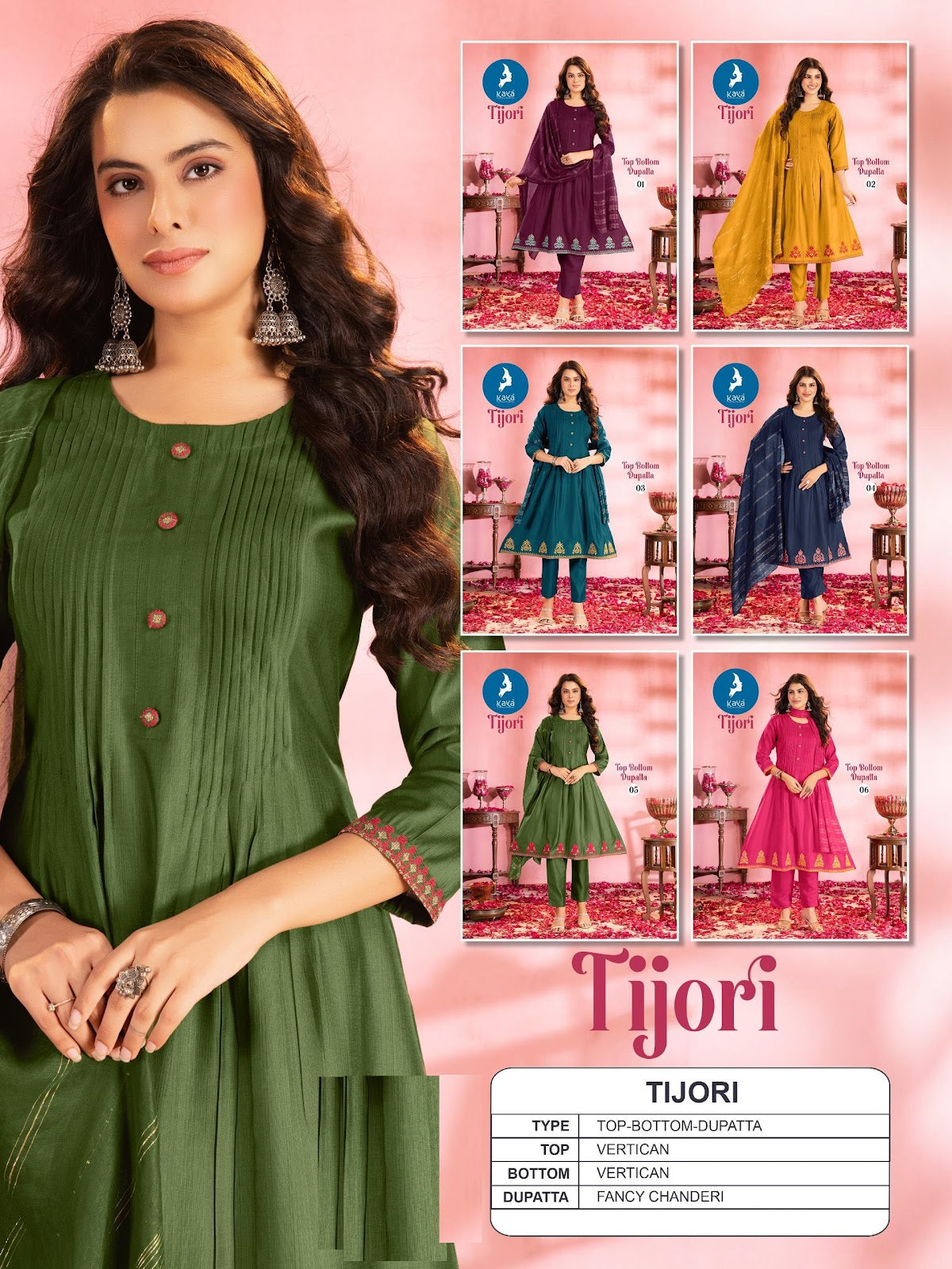Tijori Kaya Vertican Readymade Anarkali Suits Exporter Gujarat