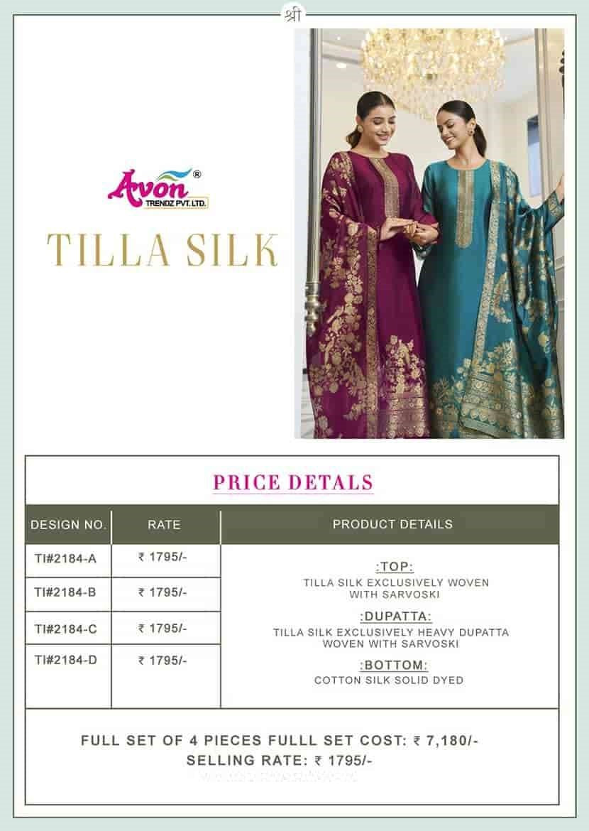 Tilla Silk Avon Trendz Pant Style Suits Supplier India