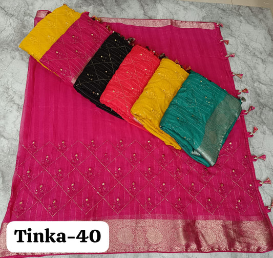 Tinka 40 Kalpveli Linen Cotton Sarees Manufacturer Gujarat