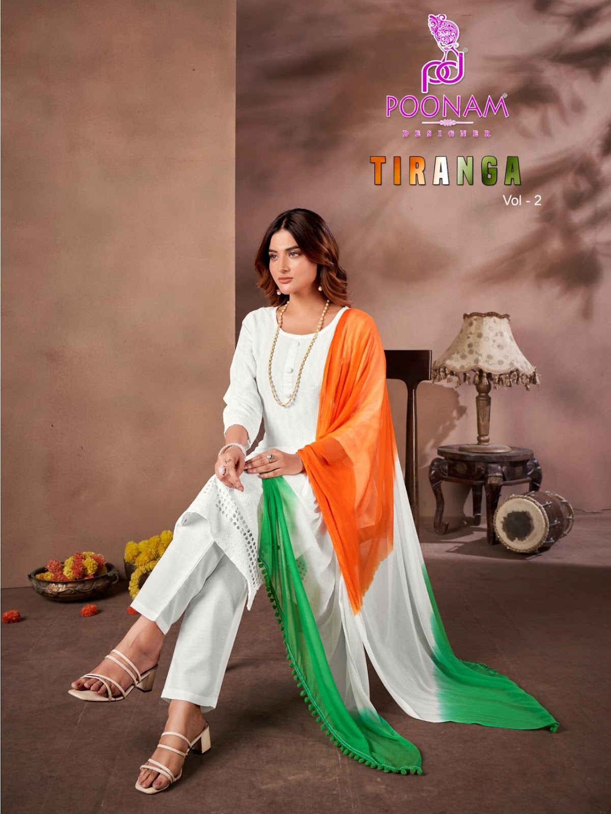 Tiranga Vol 2 White Special Poonam Designer Rayon Readymade Pant Style Suits Wholesale