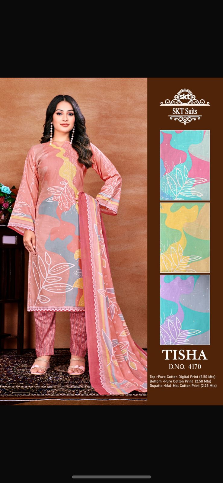 Tisha 4170 Skt Cotton Dress Material Wholesaler Gujarat