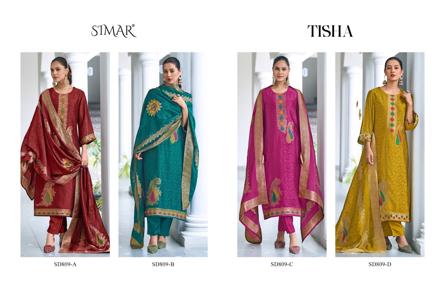 Tisha 809 Simar Silk Pant Style Suits Wholesaler Ahmedabad