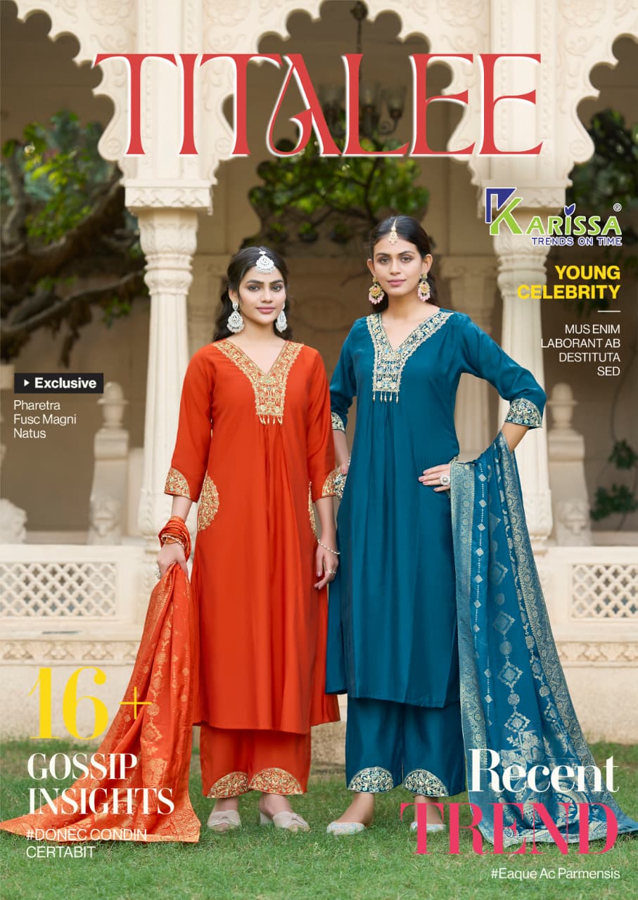 Titalee Karissa Viscose Readymade Pant Style Suits Exporter Gujarat