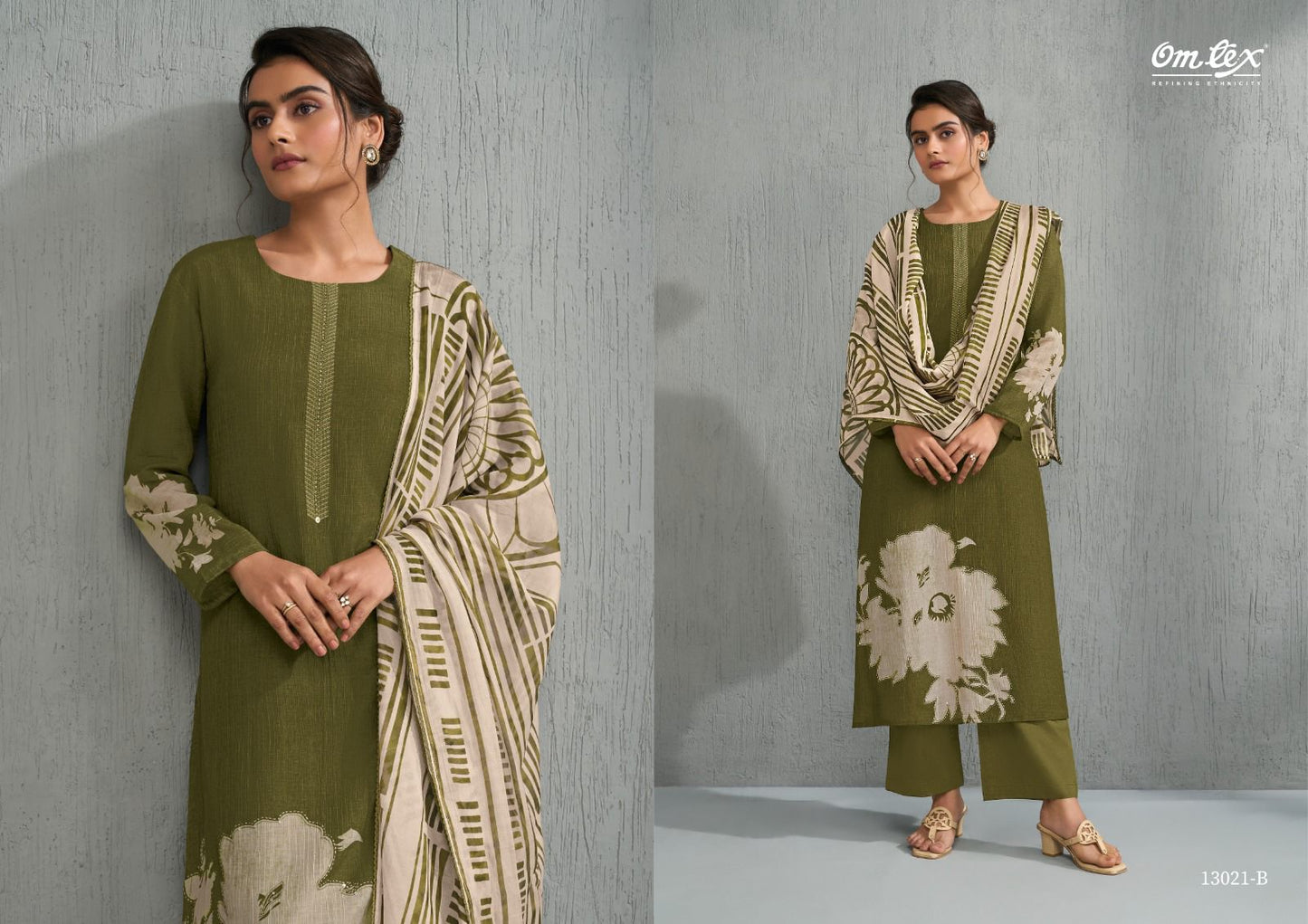 Tivra Omtex Silk Chanderi Pant Style Suits Exporter Ahmedabad