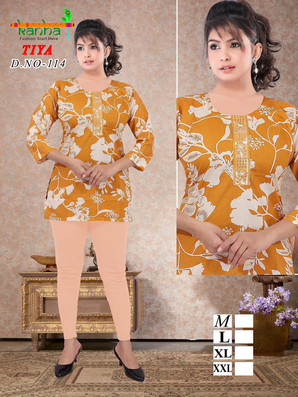 Tiya Kanha Heavy Reyon Short Kurtis Wholesaler India
