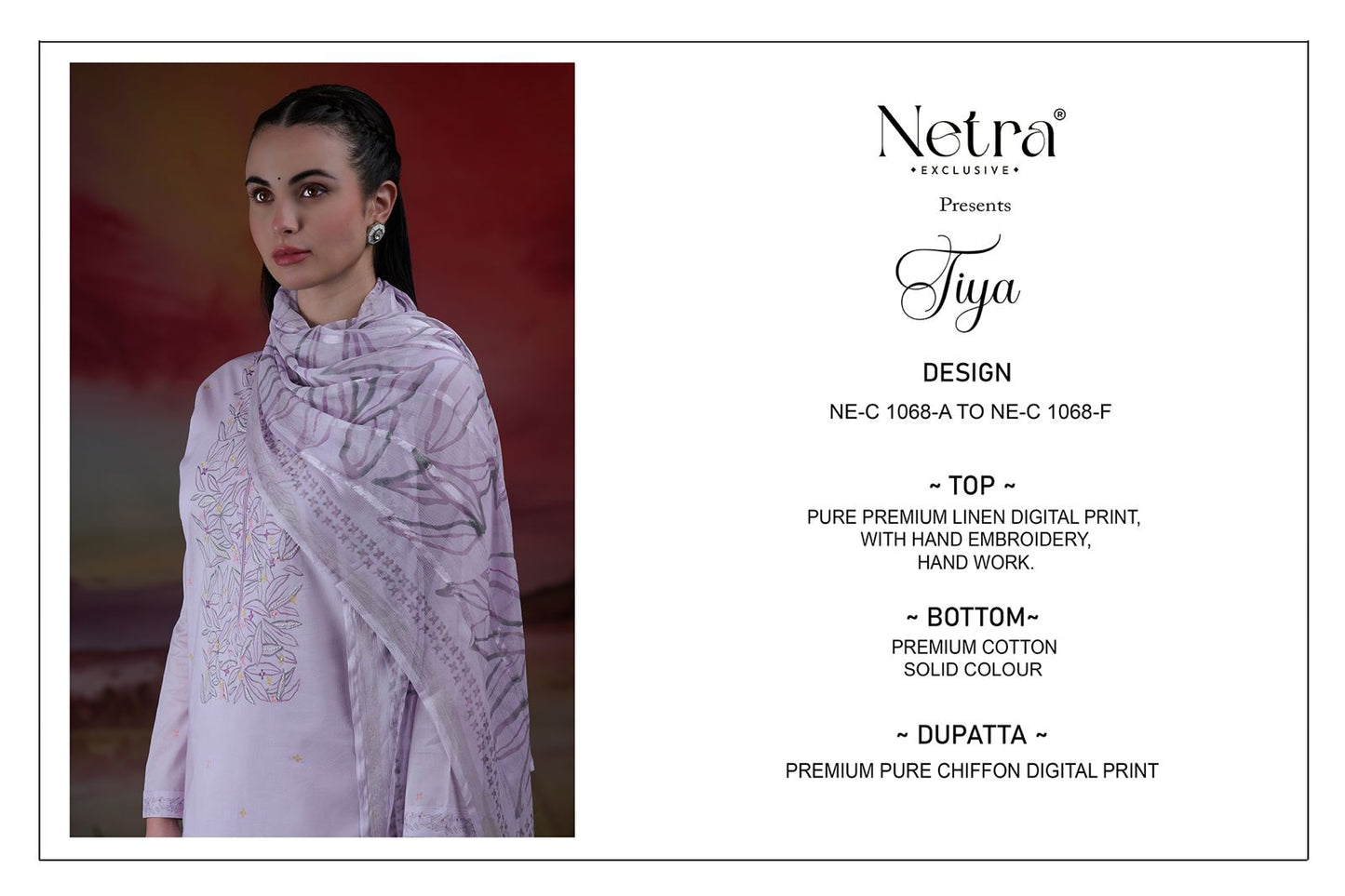 Tiya Netra Pure Linen Pant Style Suits Wholesaler