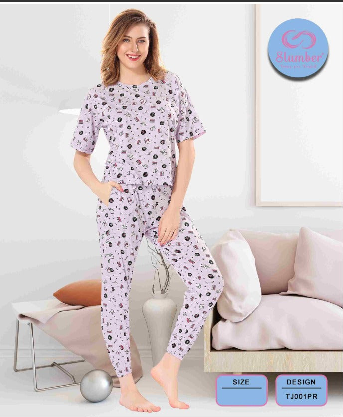 Tj006 0512 Slumber Sinker Joggers Night Suits Supplier Ahmedabad