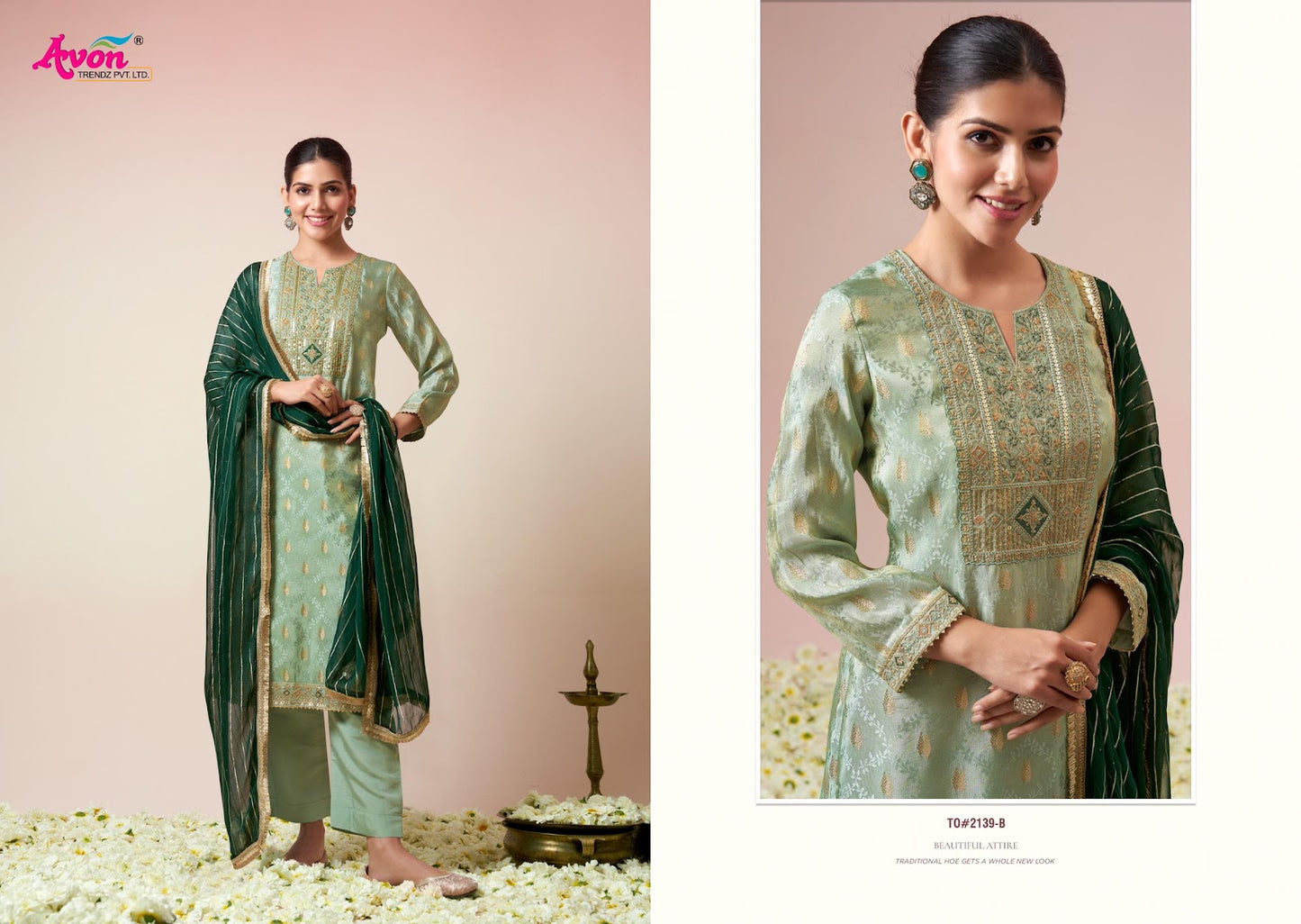 Toran 2139Abcd Avon Trendz Kanjivaram Pant Style Suits Manufacturer Gujarat