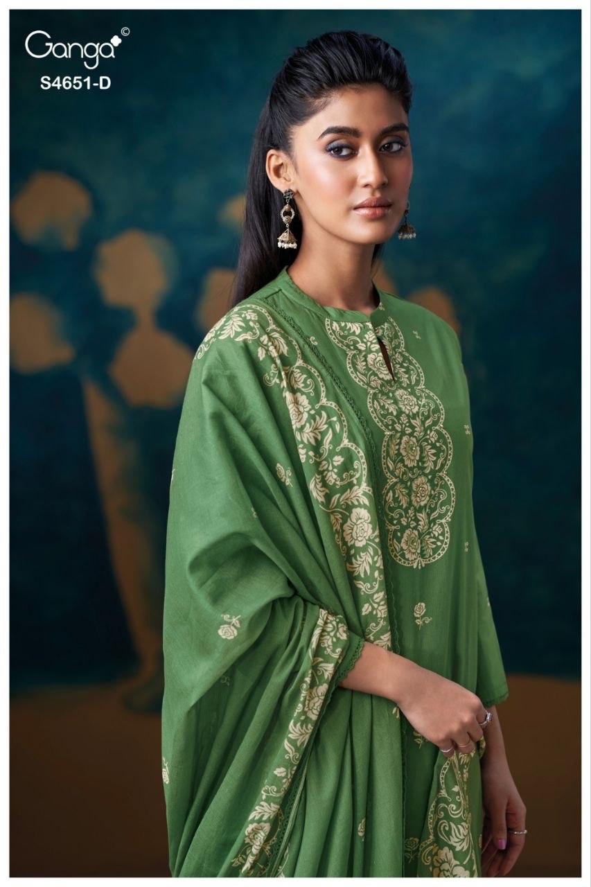 Tosha 4651 Ganga Cotton Pant Style Suits Manufacturer India
