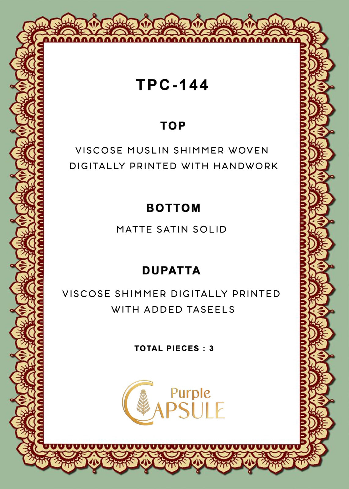 Tpc 144 Varshaa Viscose Muslin Plazzo Style Suits Wholesale Rate