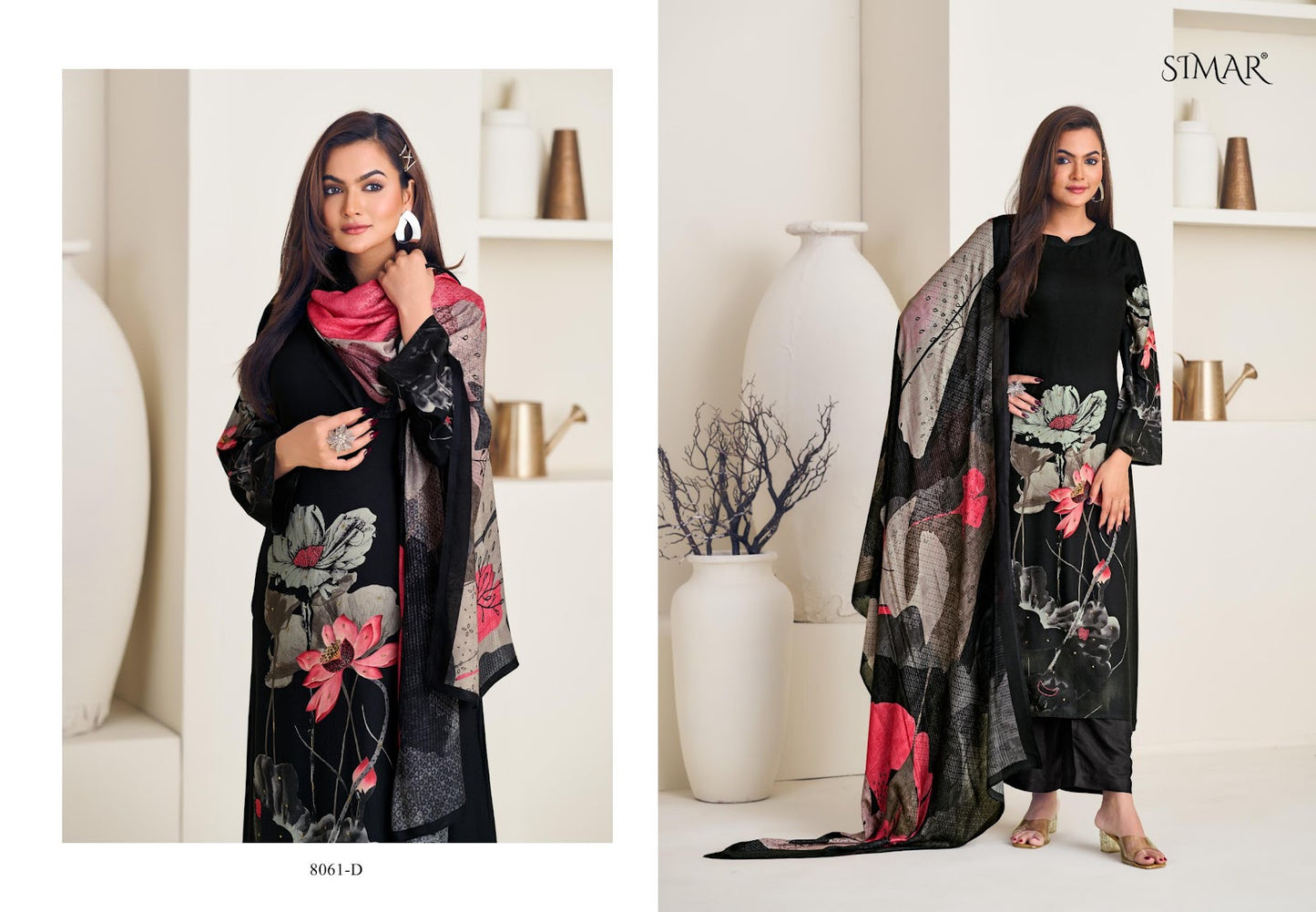 Treasure Simar Viscose Muslin Pant Style Suits Wholesaler India