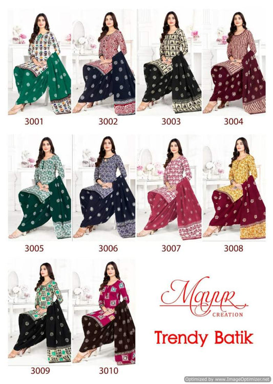 Trendy Batik Vol 3 Mayur Creation Cotton Dress Material