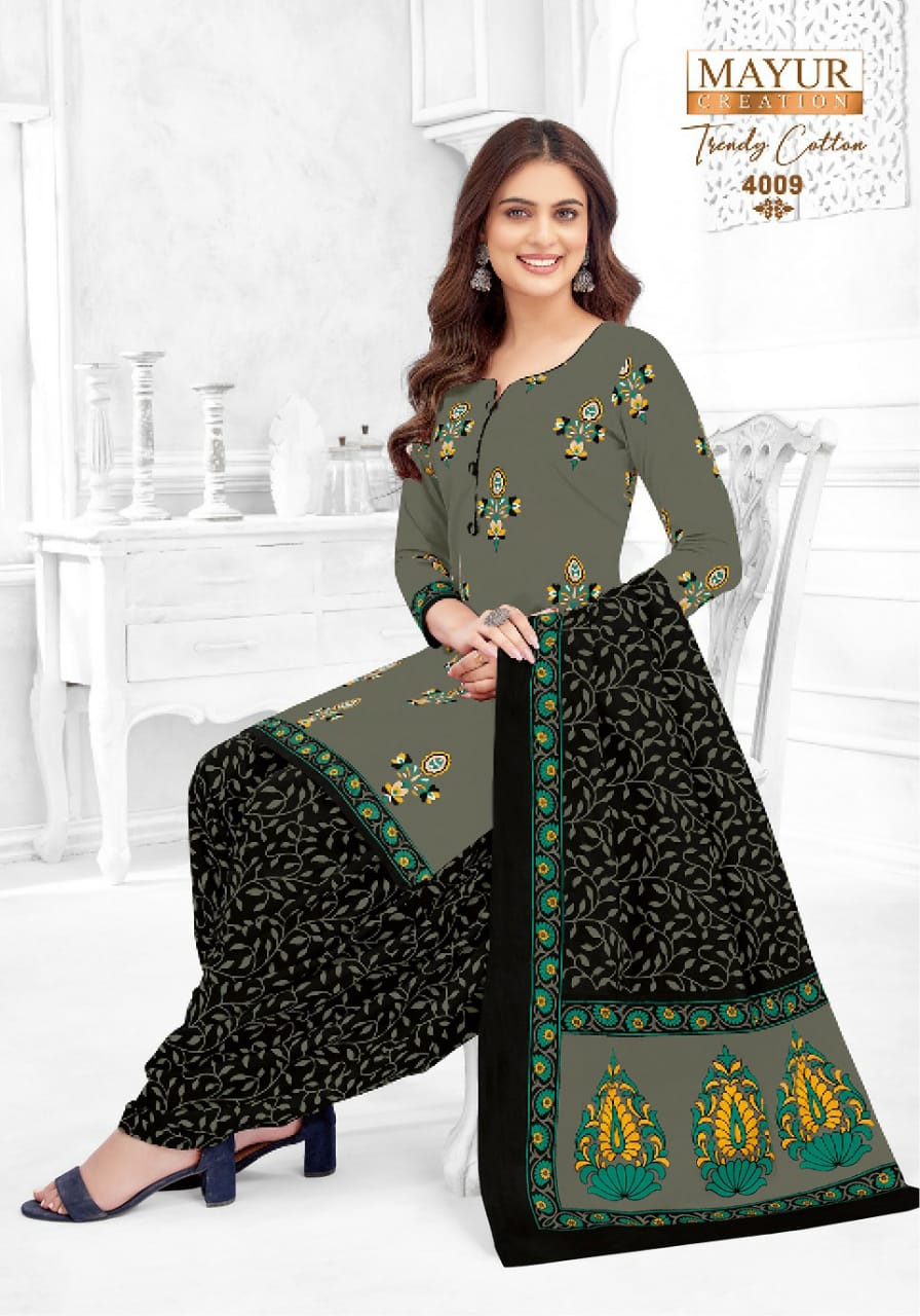 Trendy Vol 4 Mayur Creation Cotton Dress Material Supplier Gujarat
