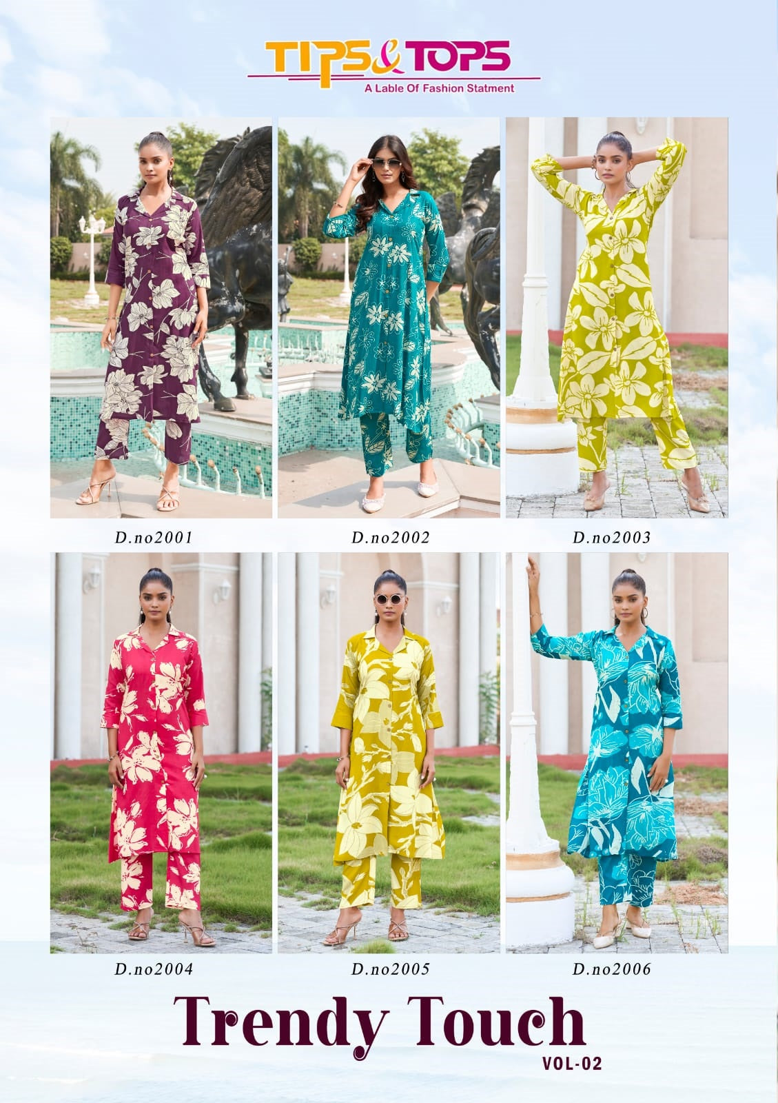 Trendy Touch Vol 2 Tips Tops Reyon Co Ord Set Exporter India