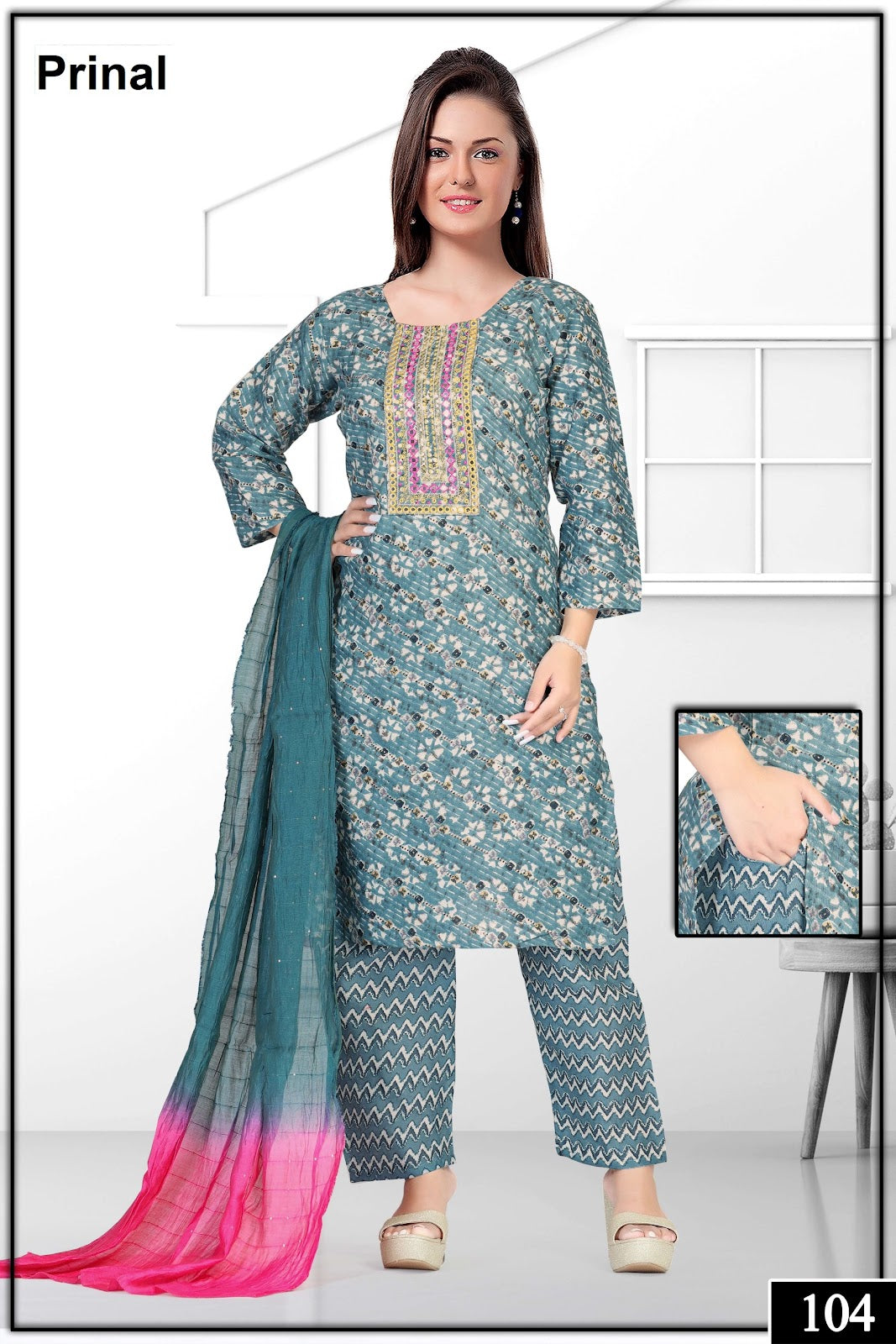 Trisha Prinal Mix Cotton Readymade Pant Style Suits Manufacturer Ahmedabad