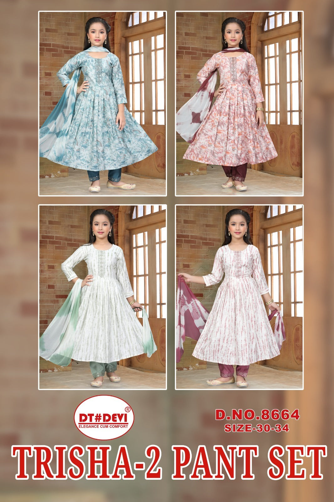 Trisha Vol 2-8664 Dt Devi Vetican Girls Readymade Pant Suits Supplier India