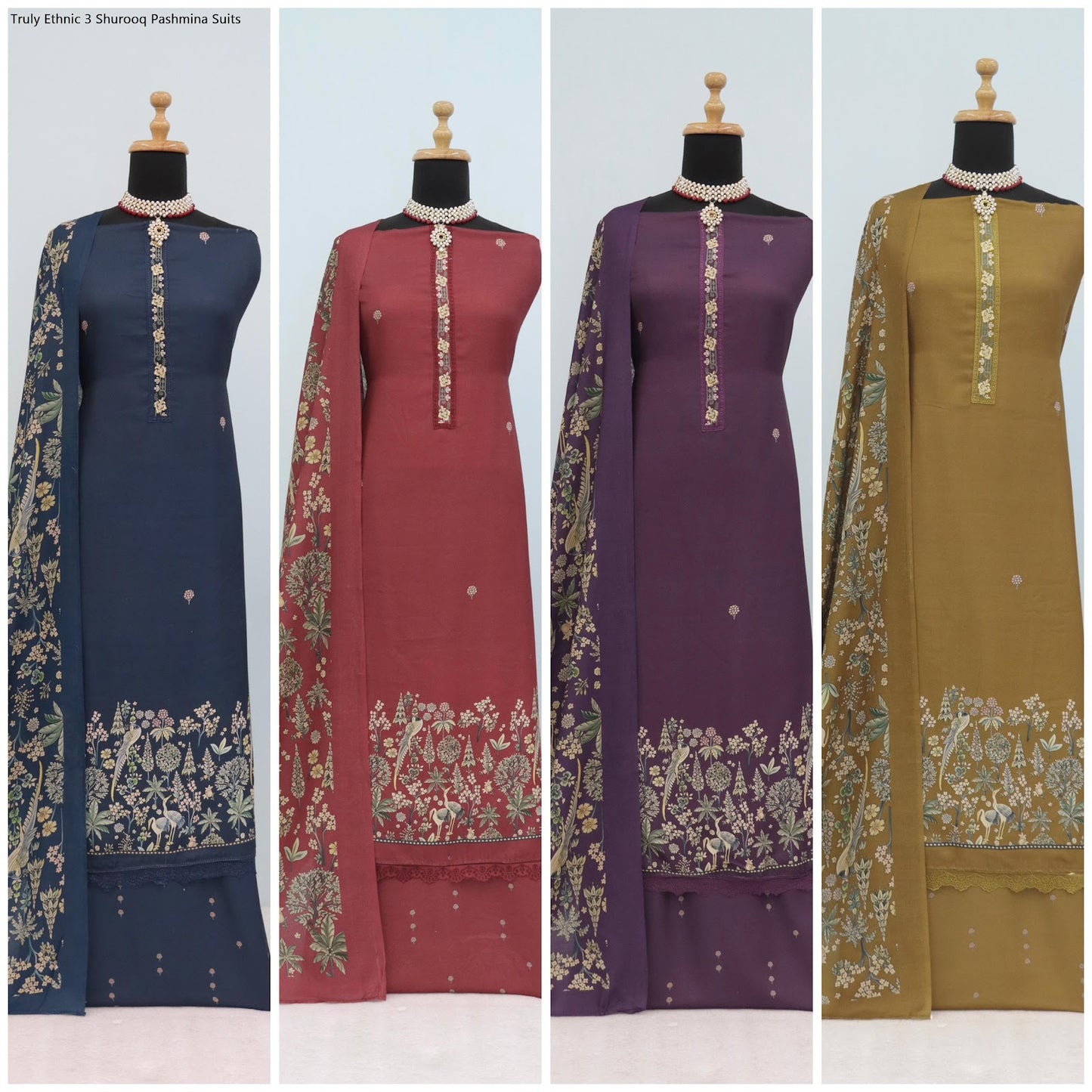 Truly Ethnic 3 Shurooq Viscose Pashmina Suits Exporter