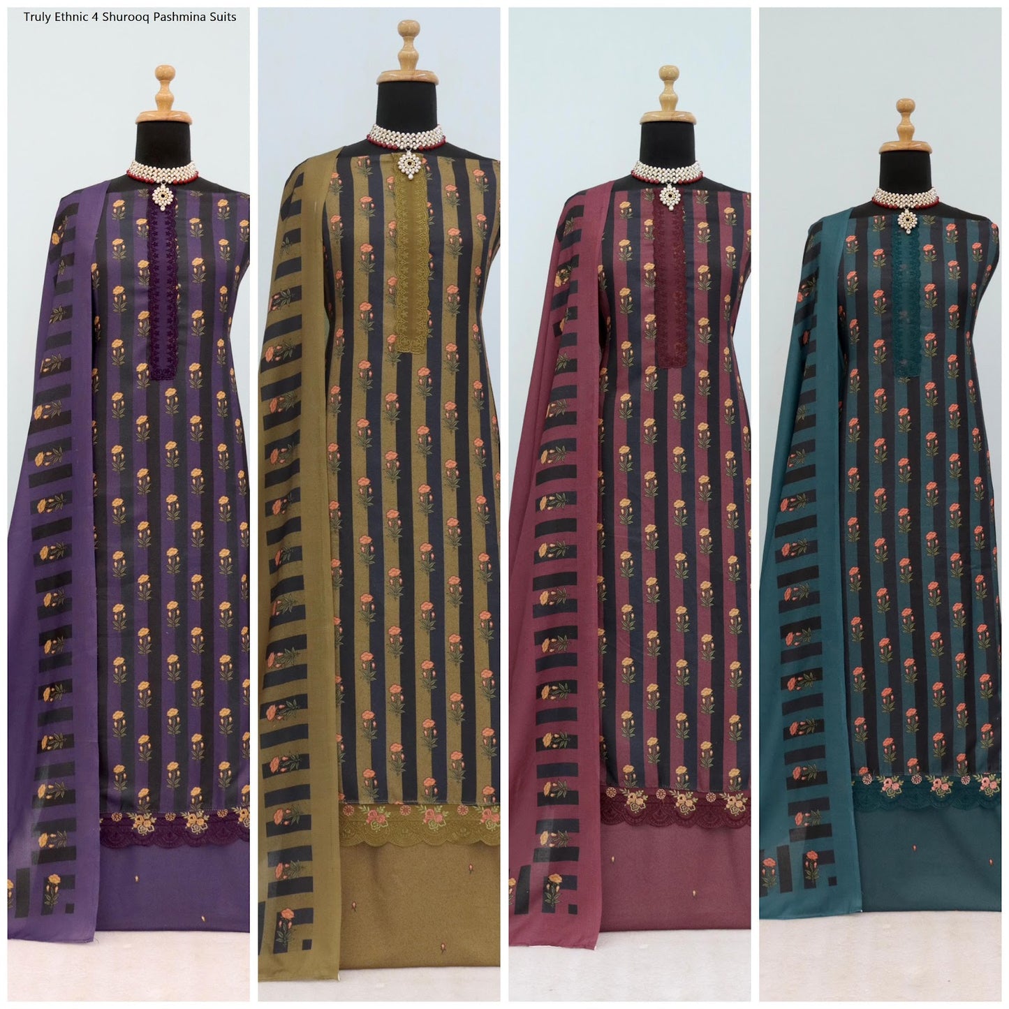Truly Ethnic 4 Shurooq Viscose Pashmina Suits Wholesaler