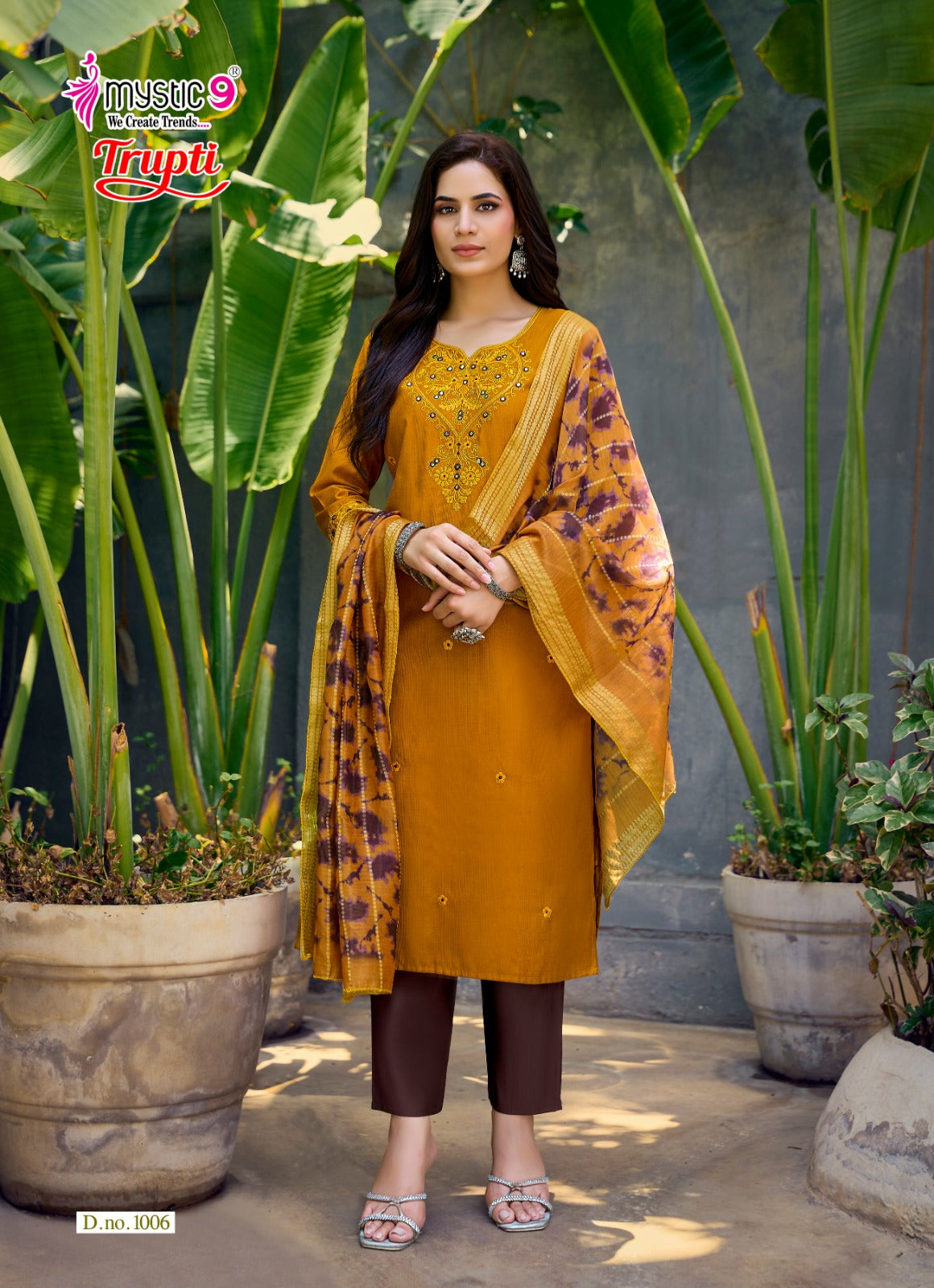 Trupti Vol 1 Mystic 9 Vertican Readymade Pant Style Suits Wholesaler Gujarat