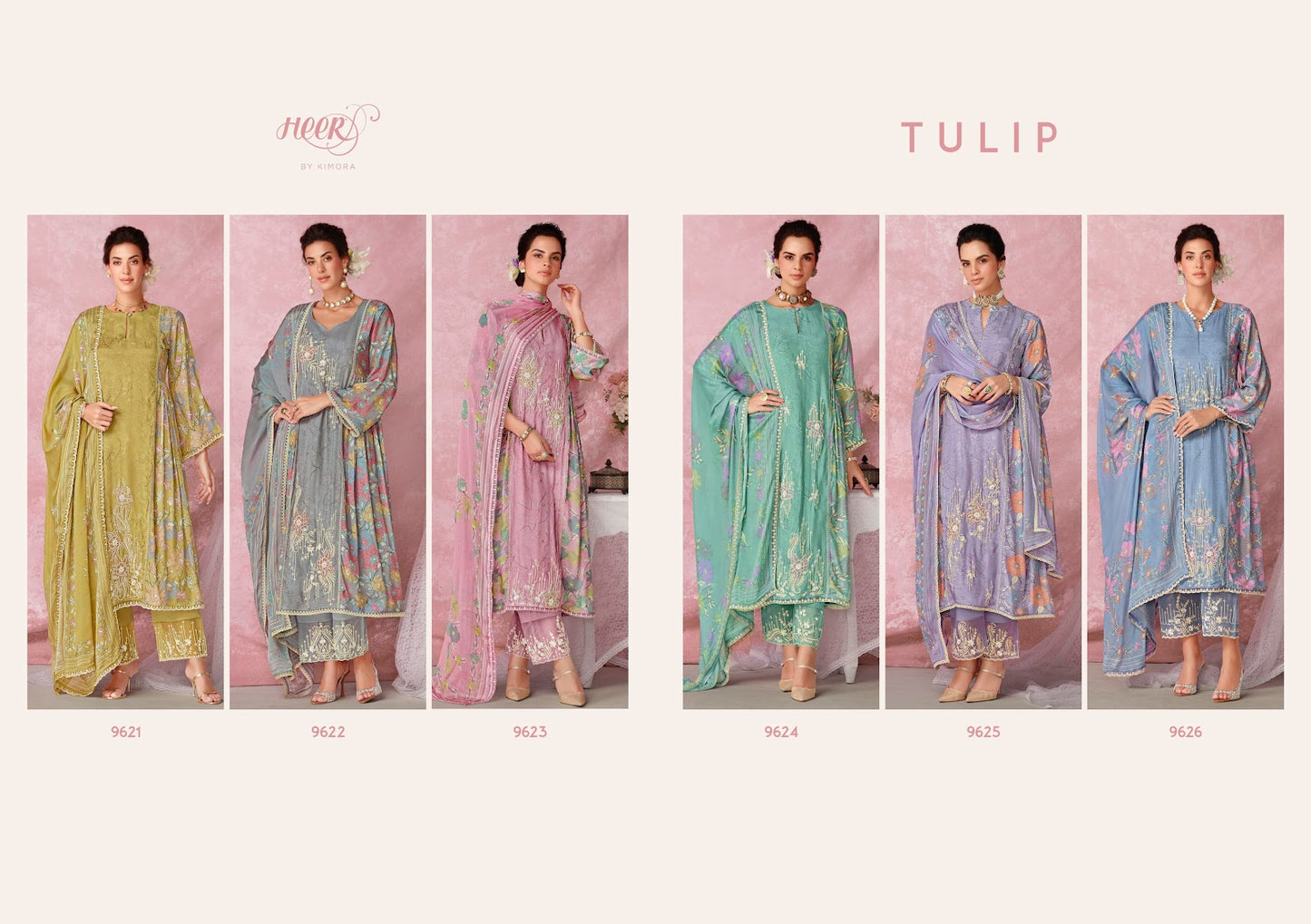 Tulip Vol 206 Heer Pure Muslin Pant Style Suits Exporter Gujarat