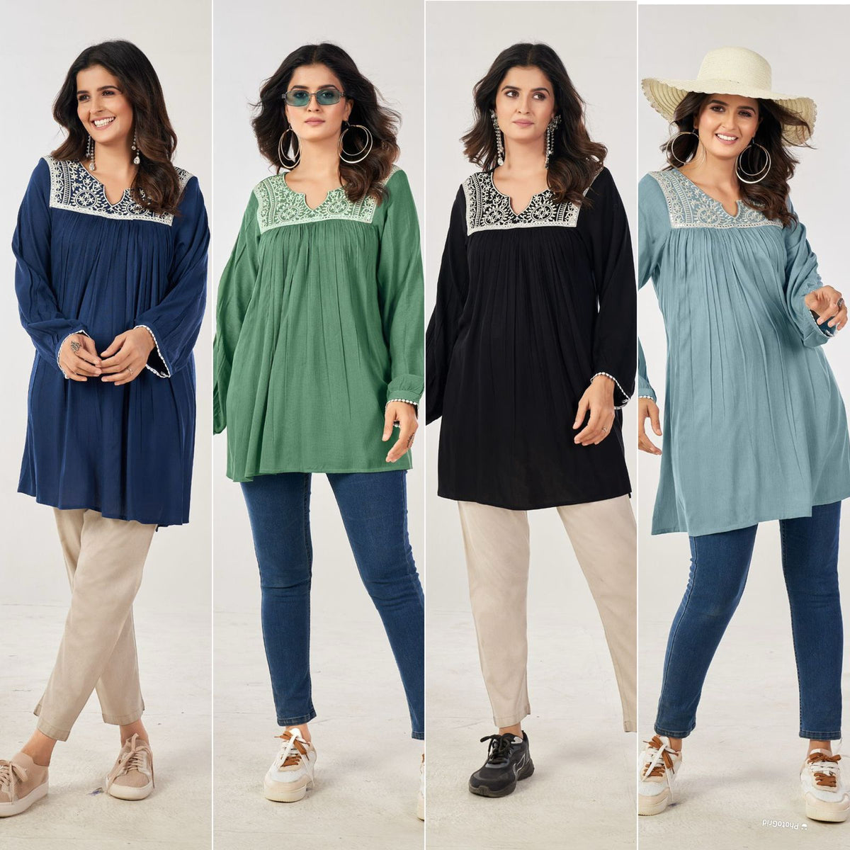 Tunic Nx Bluehills Heavy Rayon Stylish Tops Wholesale Price