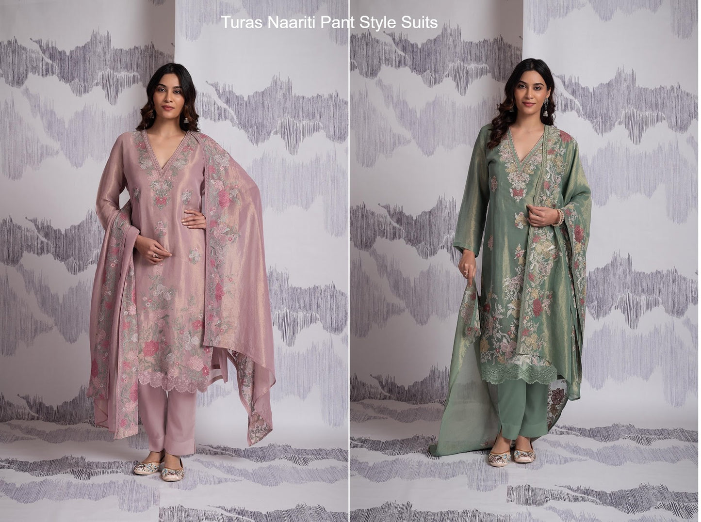Turas Naariti Organza Pant Style Suits Wholesale Rate