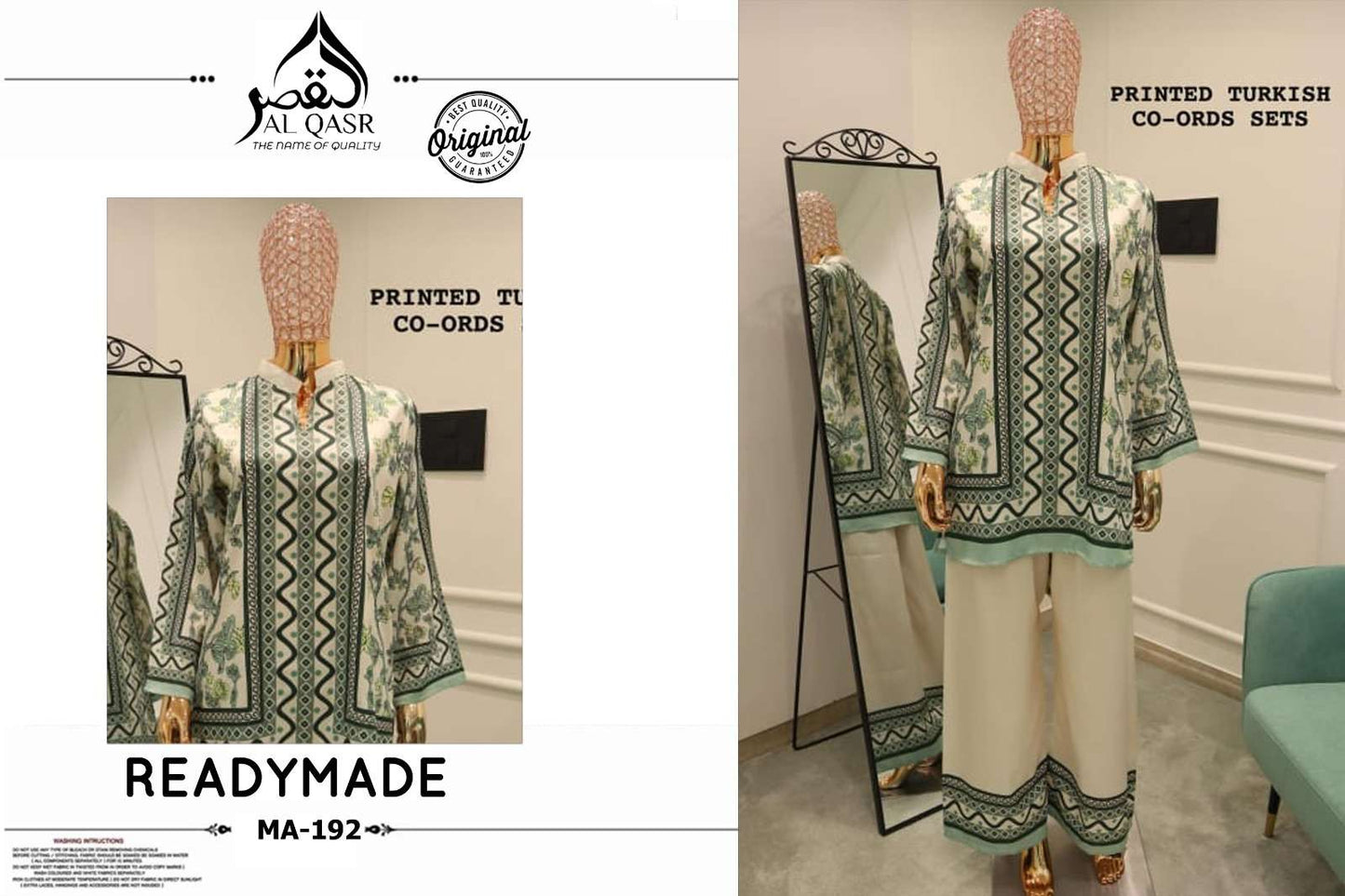 Turkish Design No 192 Al Qasr Satin Co Ord Set Manufacturer India