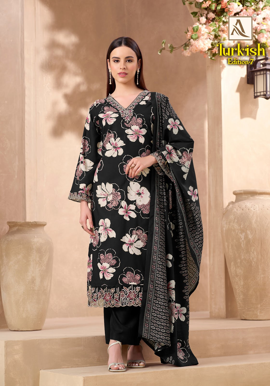 Turkish Edition 7 Alok Viscose Reyon Karachi Salwar Suits Wholesaler Ahmedabad