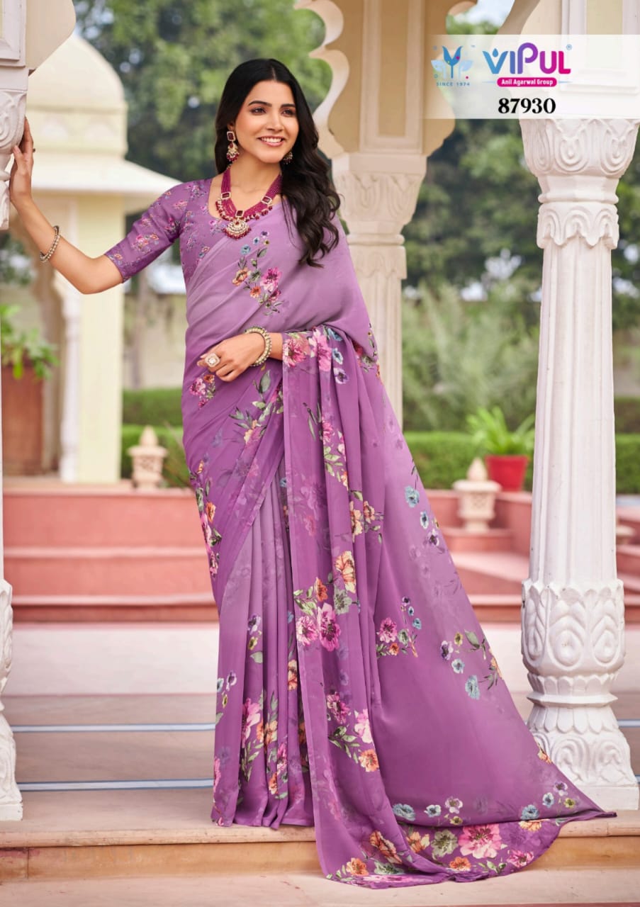Twisha 87930-87941 Vipul Weightless Sarees Wholesaler Gujarat