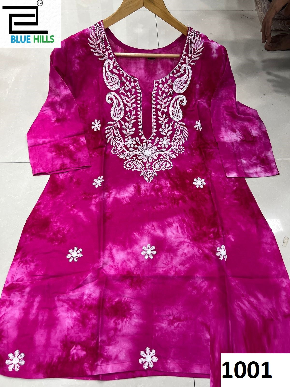 Tye Dye Bluehills Viscose Rayon Short Kurtis Exporter India