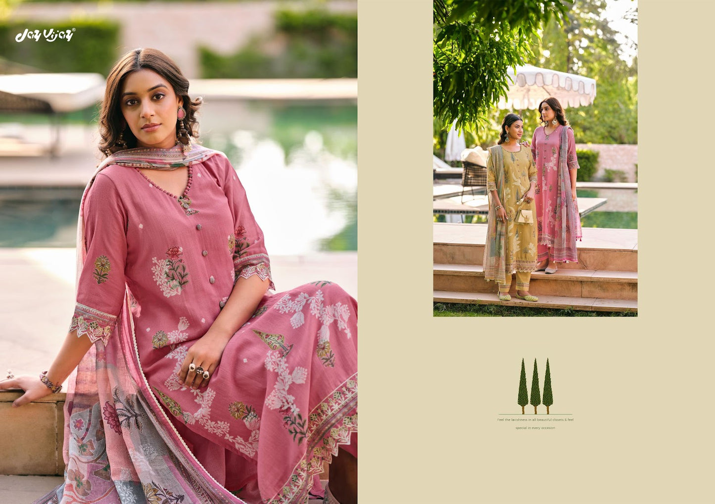 Udaan Jay Vijay Mal Chanderi Pant Style Suits Wholesaler Gujarat