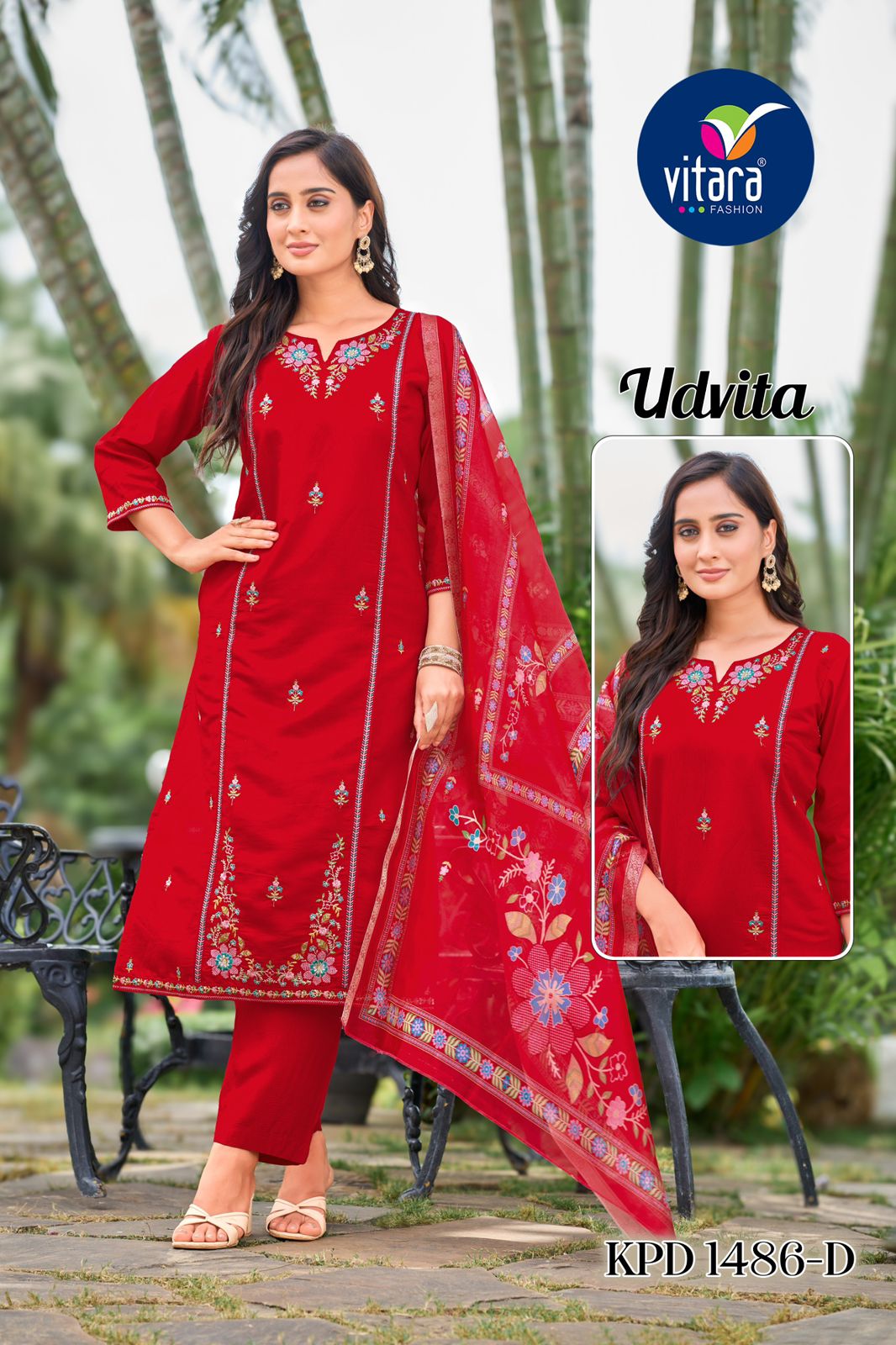 Udvita Vitara Roman Silk Readymade Pant Style Suits Exporter