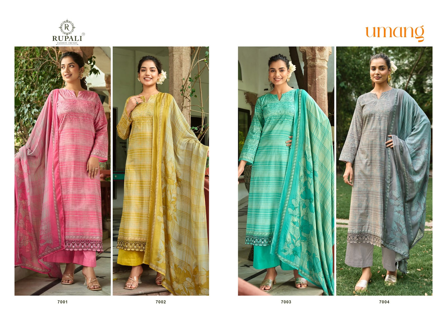 Umang Rupali Cambric Cotton Plazzo Style Suits Supplier Ahmedabad