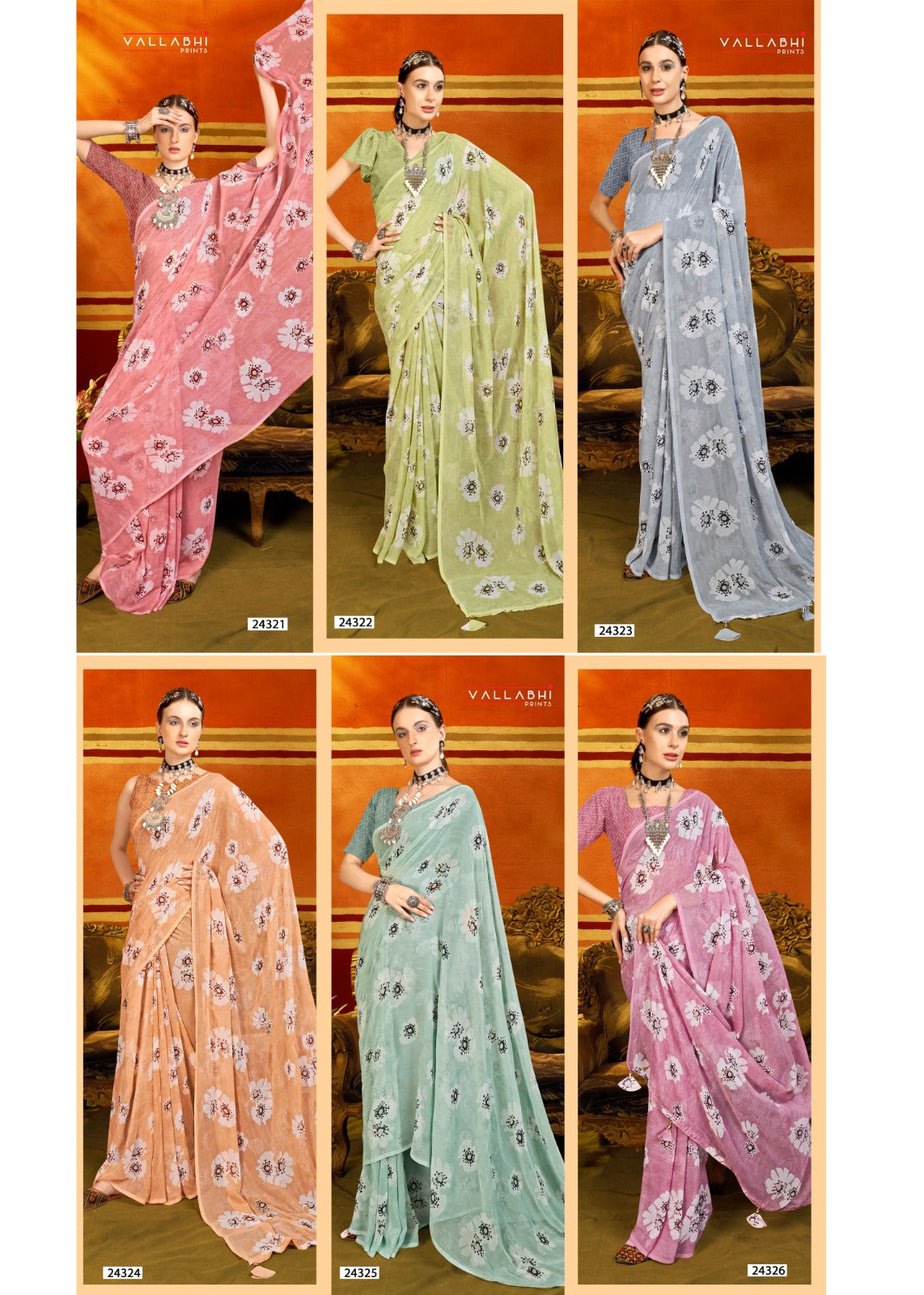 Urmi Vol 4 Vallabhi Prints Georgette Sarees Wholesale Price