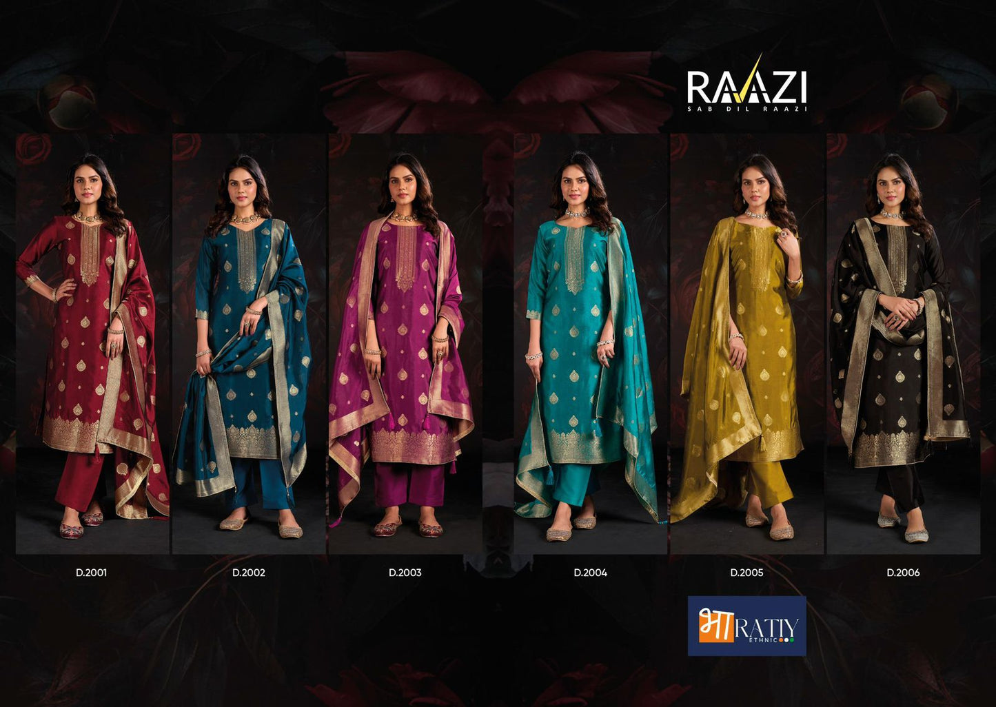 Urvashi Vol 2 Raazi Silk Jacquard Pant Style Suits Wholesaler India