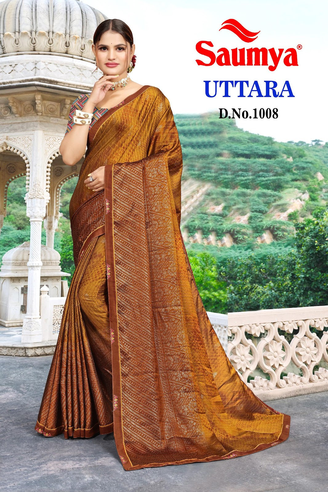 Uttara Saumya Chiffon Sarees Manufacturer Ahmedabad