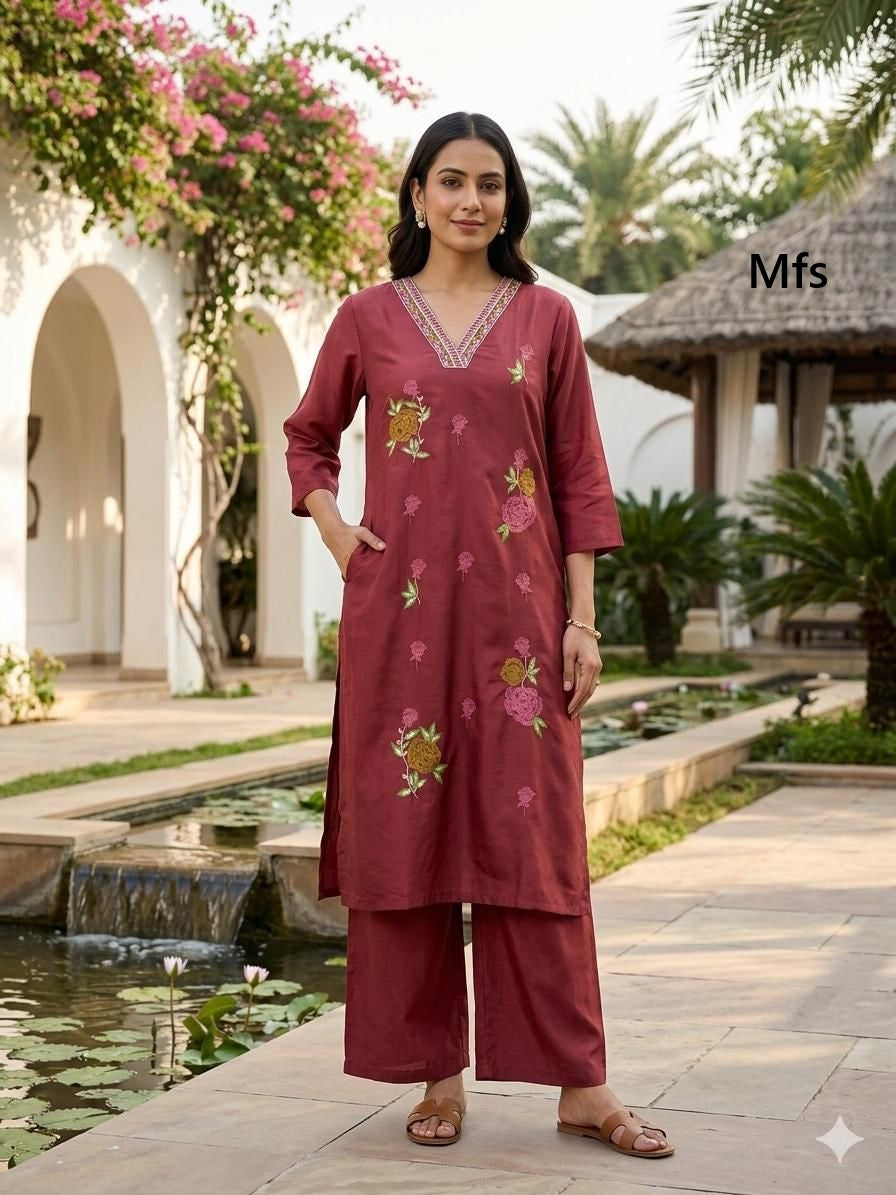 V Neck 2305 Mfs Co Ord Set Manufacturer Gujarat
