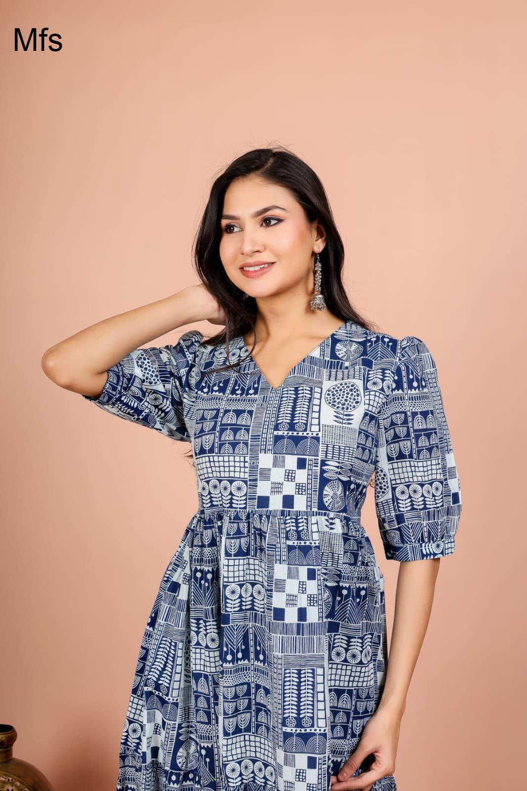 V Neck 2405 Mfs Cotton One Piece Supplier India