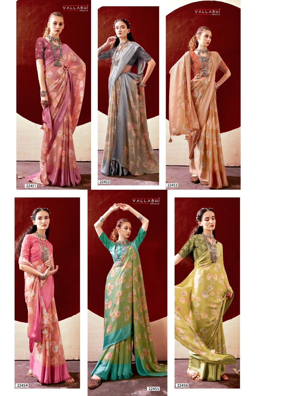 Vaamsi 5 Vallabhi Prints Brasso Sarees Manufacturer Ahmedabad
