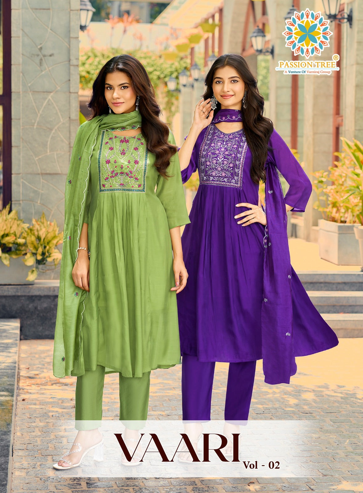 Vaari Vol 2 Passion Tree Chanderi Readymade Anarkali Suits Exporter Ahmedabad
