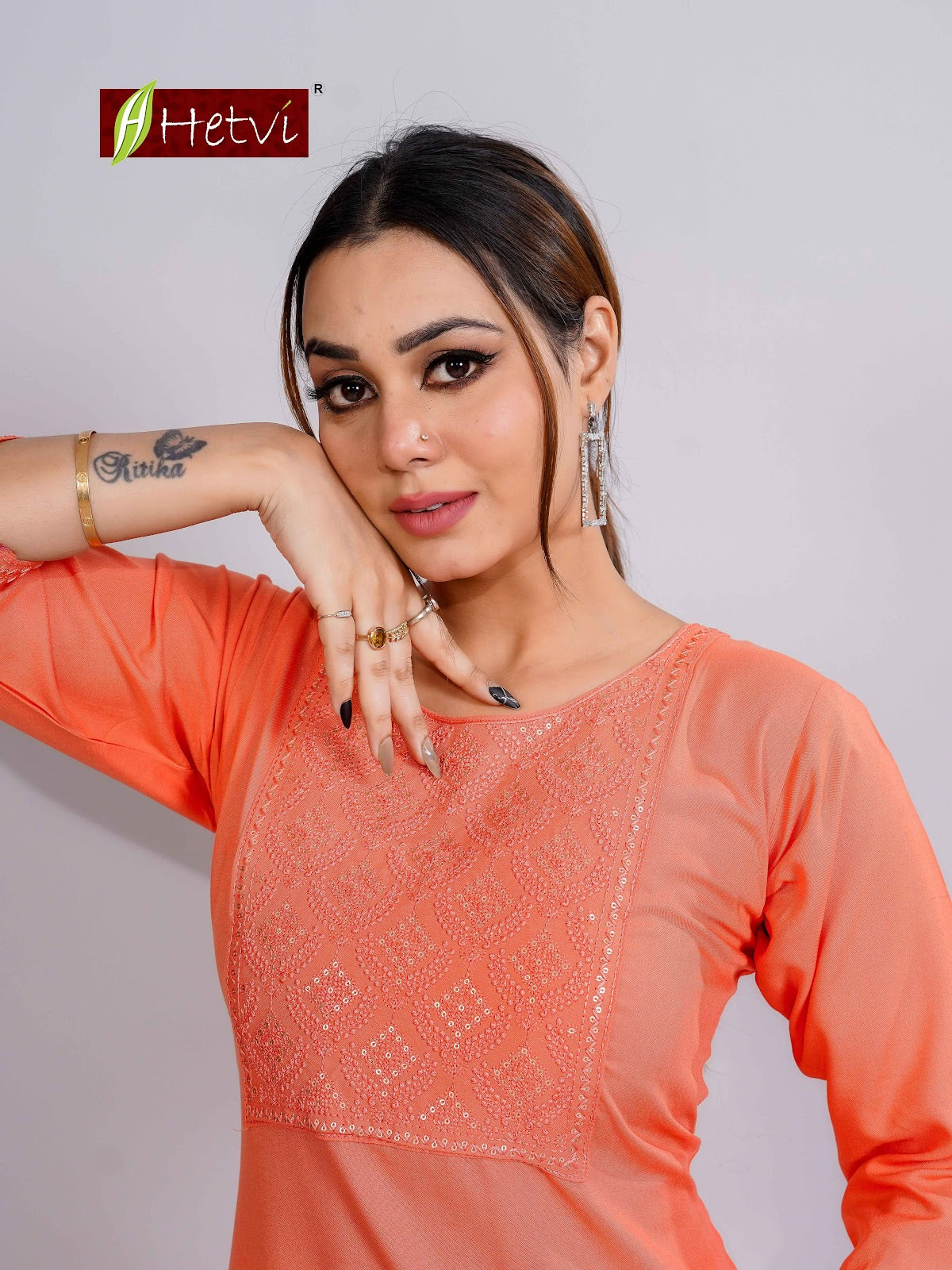 Vaibhavi Hetvi Reyon Long Kurtis Manufacturer Gujarat